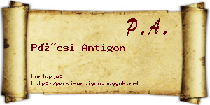 Pécsi Antigon névjegykártya